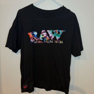 RAW Black Tie-Dye Graphic T-Shirt